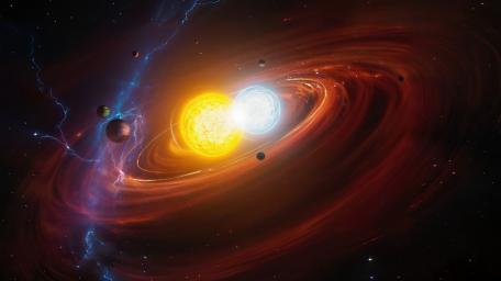 Dancing Stars in a Cosmic Ballet wallpaper