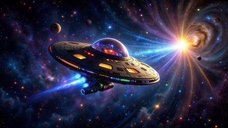 Saucer Ship Tractor Beam wallpaper
