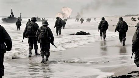 D-Day Landing in AI Art Perspective wallpaper