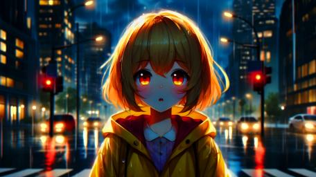 Anime Night in a Luminous Cityscape wallpaper