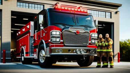 Fire engine ready for action wallpaper