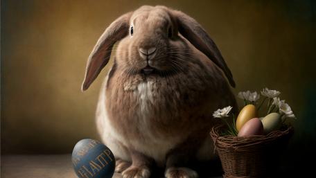 Easter Bunny's Festive Charm in 4K wallpaper