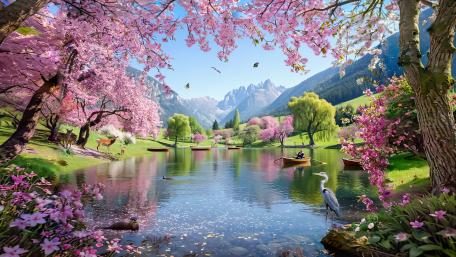 Blossoming Realm of Enchantment wallpaper