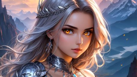 Ethereal Warrior with Enchanting Gaze wallpaper