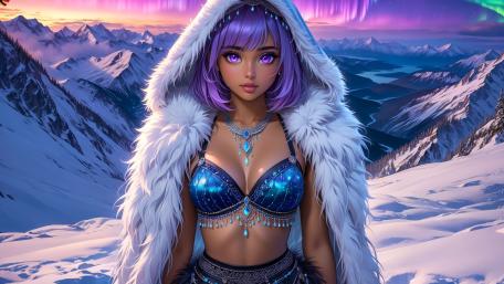 Mystic Aura of Purple-Eyed Fantasy wallpaper