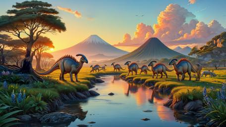 Dinos On The River wallpaper