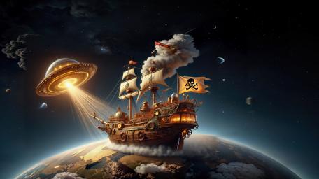 Pirate Space Fight wallpaper