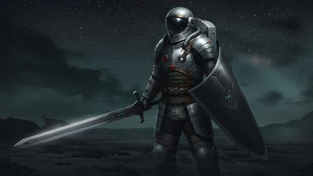 Knight of the Cosmic Realm in 4K wallpaper