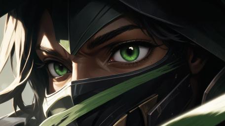 Mystical Gaze of the Masked Warrior wallpaper