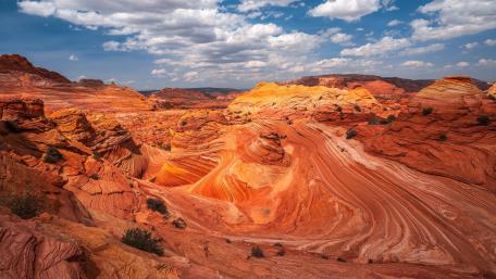 Antelope Canyon's Majestic Curves in Vibrant Colors wallpaper