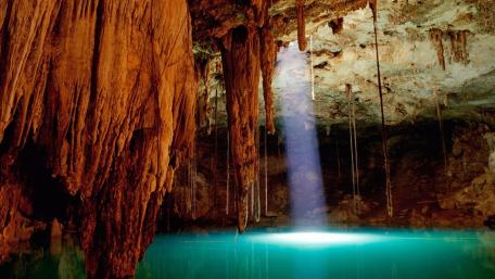Cenote Dzitnup's Enchanting Underground Waterscape wallpaper