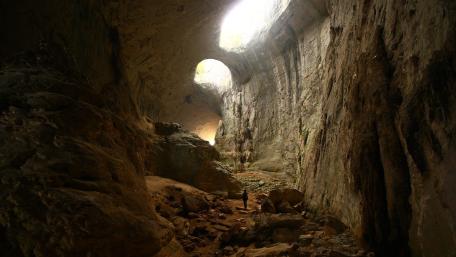 Natural Light Illuminates Hidden Cave Wonders wallpaper