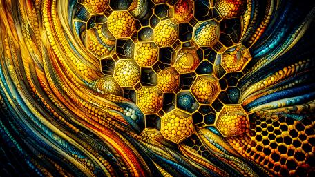 Golden Harmony in Abstract Wonders wallpaper