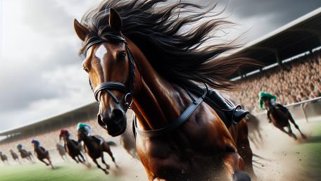 A Racing horse on the race track wallpaper