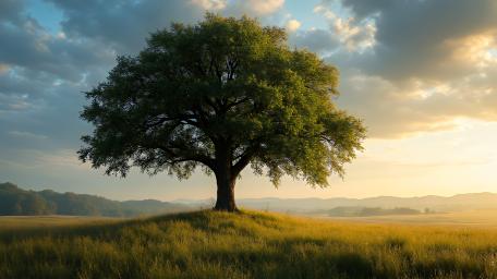 A lonely tree in the grasslands wallpaper