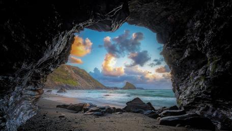View from a Mystical Sea Cave wallpaper