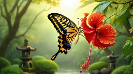 Butterfly Kissed Flower wallpaper