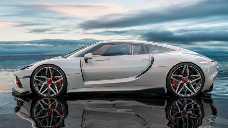 Dream Hypercar on a Mirror-like Surface wallpaper