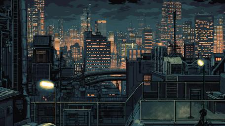 Cyberpunk Metropolis After Dark wallpaper