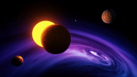 Mystical Cosmic Dance of Celestial Bodies wallpaper