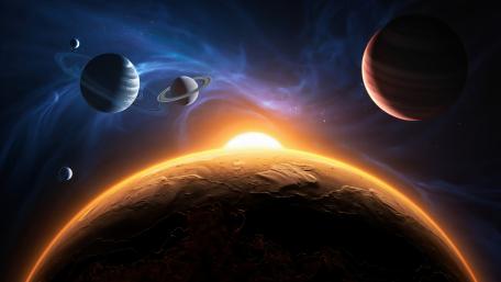 Eclipse Harmony in Outer Space wallpaper