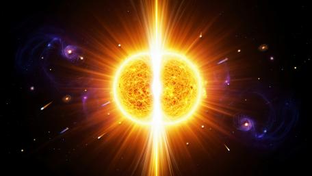 Sunburst Symphony in Space wallpaper