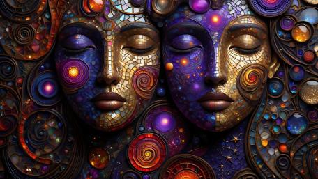 Mosaic Faces wallpaper