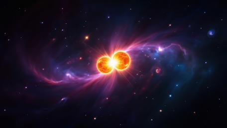 Amazing Celestial Collision in Deep Space wallpaper