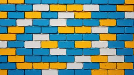 Colorful Geometric Brickwork Design wallpaper
