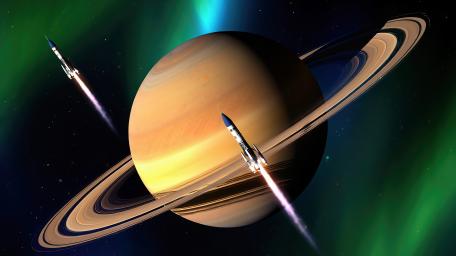 Ringed Planet Odyssey in 4K Glory wallpaper