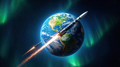Rockets Near Earth wallpaper