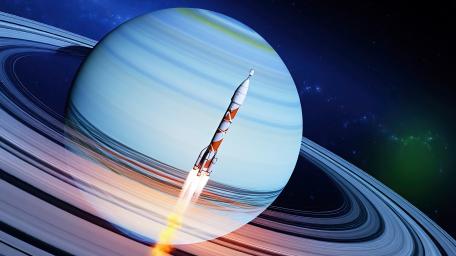 Rocket in a deep space wallpaper