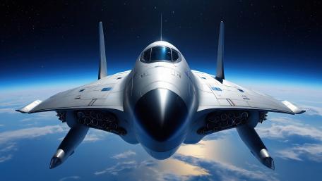 Hovering Spaceship wallpaper