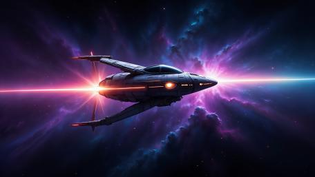 Ship In A Cosmic Storm wallpaper