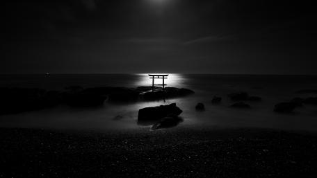 Midnight Serenity at the Torii Gateway wallpaper