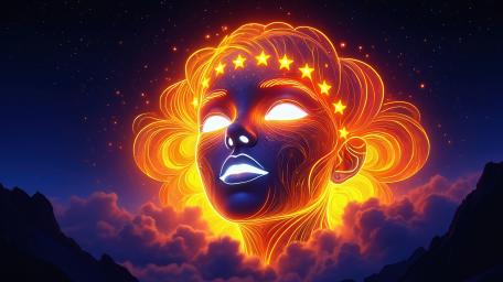 Celestial Spirit Illuminating the Night Sky wallpaper