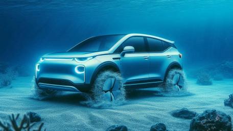 SUV Car Under Sea wallpaper