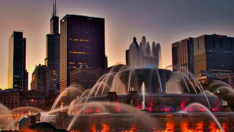 Majestic Evening at Buckingham Fountain wallpaper