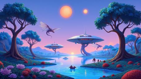 Aliens At Play wallpaper