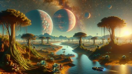 Windy Alien River wallpaper