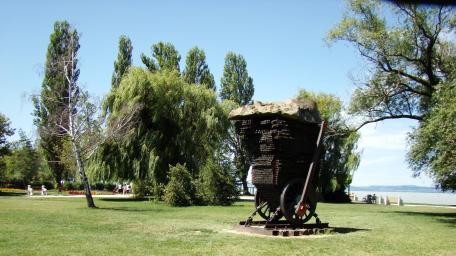 Unique Art Installation in Balaton Park Scene wallpaper