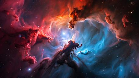 Cosmic Symphony A Dance of Colors and Stars wallpaper
