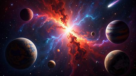 Space Storm in a Cosmic Universe wallpaper