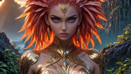 Fiery Princess in an Enchanted Realm wallpaper