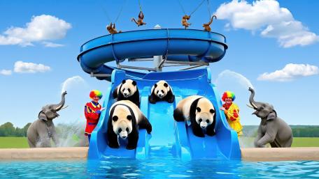 Pandas Having Fun wallpaper