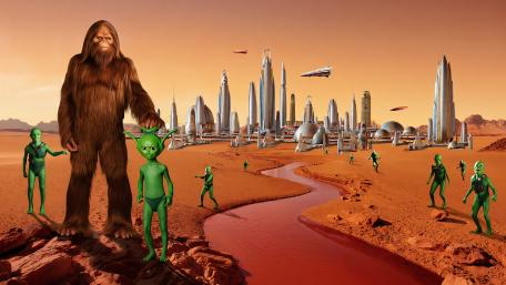 Bigfoot Vacationing on Mars wallpaper