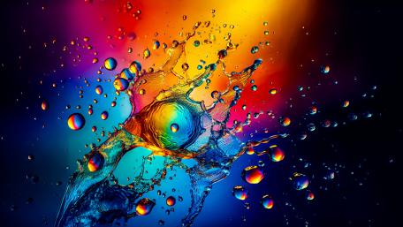 Water droplets on a coloured background wallpaper