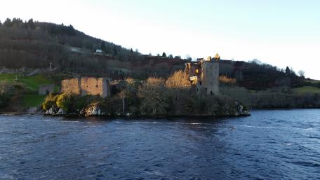 Urquhart Castle at Loch Ness Tranquil Beauty of Ruins wallpaper