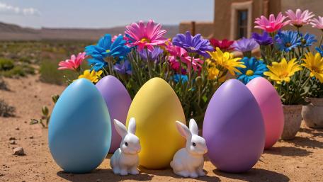 Easter Wonderland in Vibrant Spring Colors wallpaper