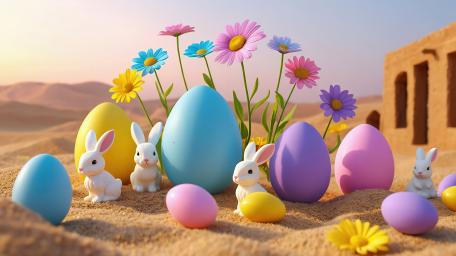 Easter Wonderland in the Desert wallpaper